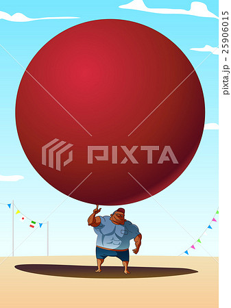 運動会の人気種目 玉転がし のイラスト素材