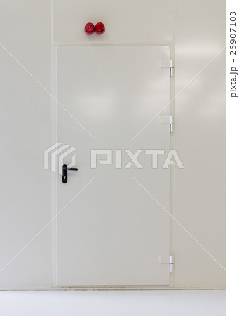Shot of a white metal door 25907103