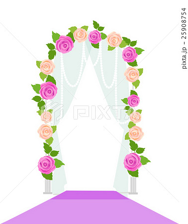 Wedding Arc Door with Flowers. Romantic Element 25908754