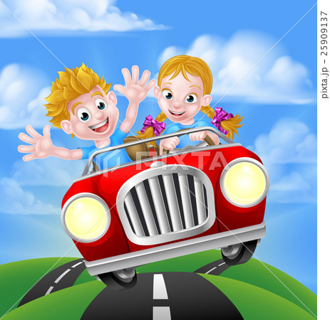 Cartoon Characters Driving Car Cartoon Characters Driving Car 25909137