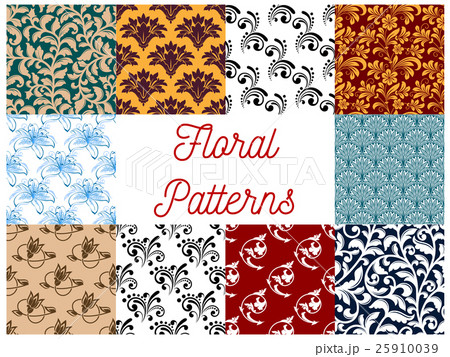 Floral decorative patterns set 25910039
