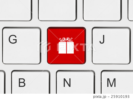 Computer keyboard with gift key Computer keyboard with gift key 25910193