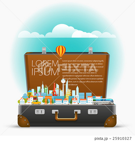 Dirrefent world famous sights. Vector illustration 25910327