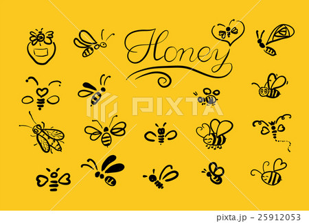 Vector background with bees for your design.   25912053