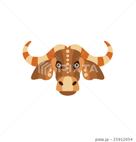 Zebu Bull African Animals Stylized Geometric Head 25912054