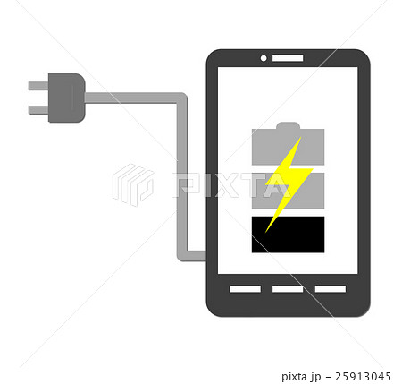 スマホのコンセント充電のイラスト素材