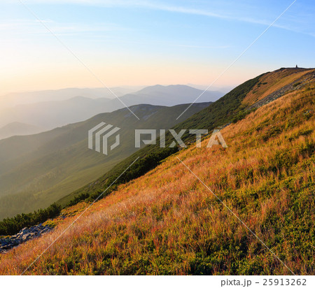 Summer morning mountain view (Carpathian, Ukraine) 25913262
