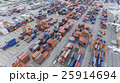 Cargo containers at seaport in aerial view 25914694