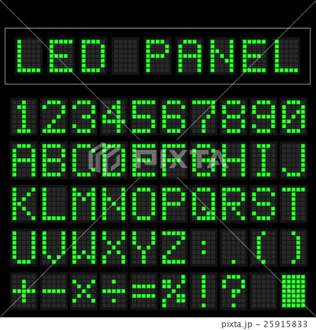 Green digital squre led font display 25915833