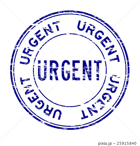 Grunge blue urgent rubber stamp 25915840