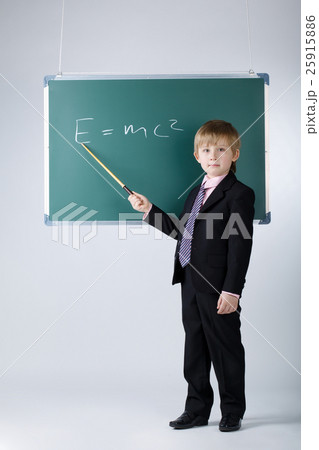little funny boy with blackboard 25915886