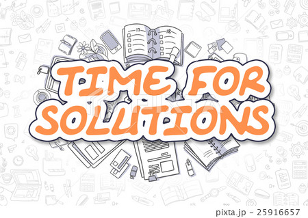 Time For Solutions - Cartoon Orange Text. Business 25916657