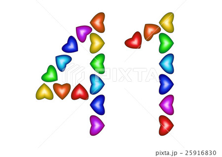 Number 41, forty one of colorful hearts on white Number 41, forty one of colorful hearts on white 25916830