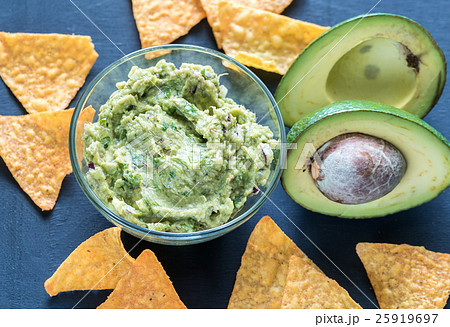 Guacamole with tortilla chips Guacamole with tortilla chips 25919697