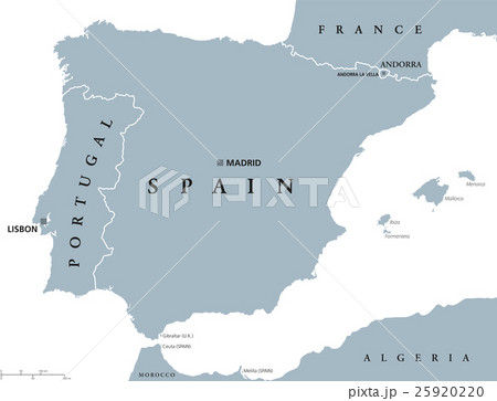 Portugal and Spain political map Portugal and Spain political map 25920220