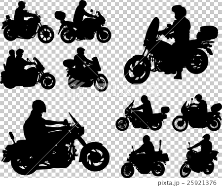 motorcyclists silhouettes collection 25921376