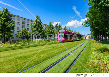 Tram on the streets of Reims, France 25922072