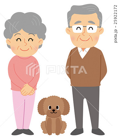 老夫婦と愛犬 25922172