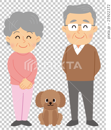 老夫婦と愛犬 25922172