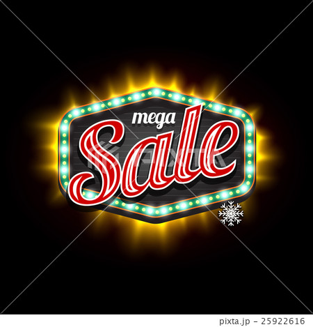 Retro Sale Vector Light Banner with light frame Retro Sale Vector Light Banner with light frame 25922616