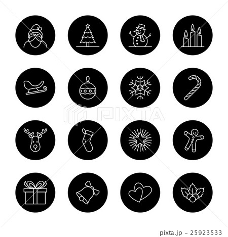 Christmas and new year icon set 25923533