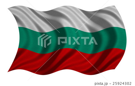 Flag of Bulgaria wavy on white, fabric texture Flag of Bulgaria wavy on white, fabric texture 25924302