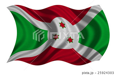 Flag of Burundi wavy on white, fabric texture Flag of Burundi wavy on white, fabric texture 25924303