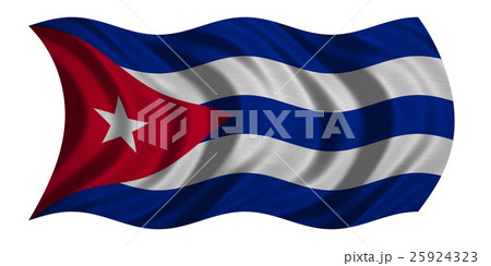 Flag of Cuba wavy on white, fabric texture Flag of Cuba wavy on white, fabric texture 25924323