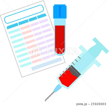採血と血液検査のイラスト素材