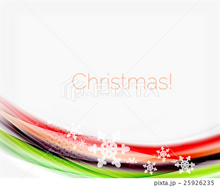 Color wave line with snowflakes, winter vector 25926235