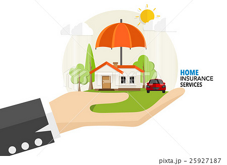 Home insurance business service. Vector illustration concept of insurance. Home insurance business service. Vector illustration concept of insurance. 25927187