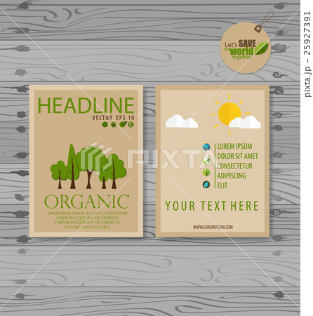 Vector Brochure Flyer design Layout template. Ecology background with elements for magazine, cover, poster design. 25927391