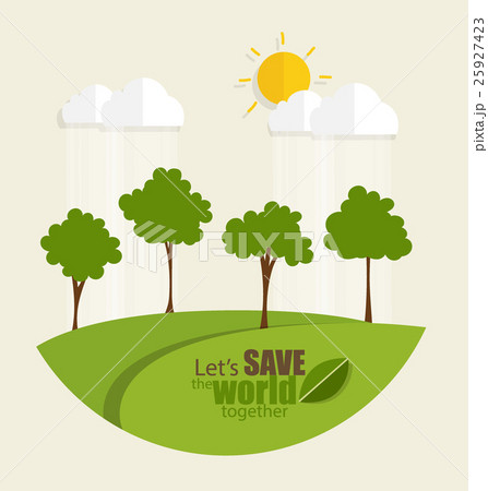 ECO FRIENDLY. Ecology concept with tree background. Vector illustration. 25927423