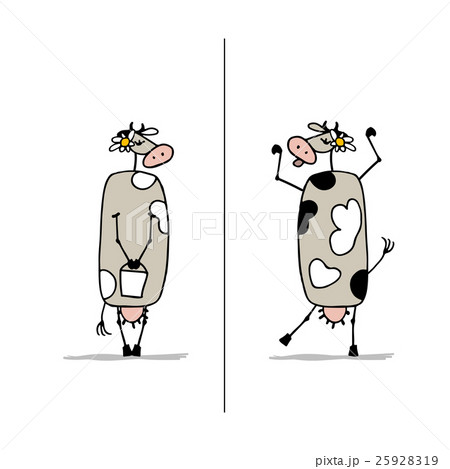 Funny cow is dreaming, sketch for your design 25928319