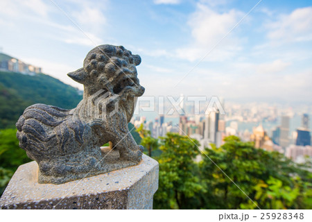 Statue of lion at the Peak Tower, Hong kong Statue of lion at the Peak Tower, Hong kong 25928348