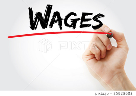 Hand writing Wages with marker Hand writing Wages with marker 25928603