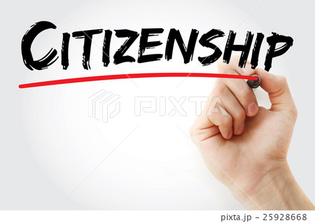 Hand writing Citizenship with marker 25928668