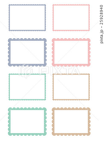 四角レースフレーム04のイラスト素材