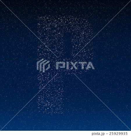 Vector abstract alphabet of stars. The starry sky. 25929935