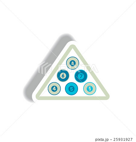 stylish icon in paper sticker style Billiard balls stylish icon in paper sticker style Billiard balls 25931927