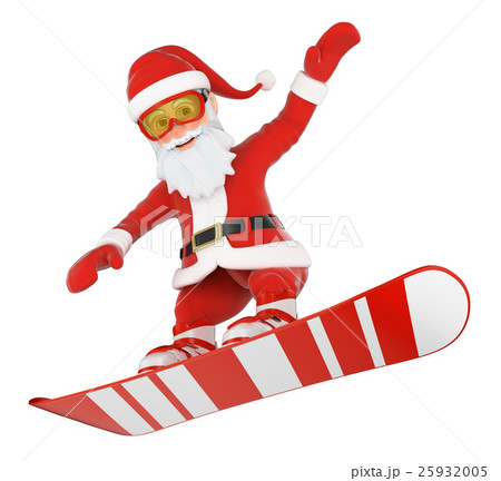 3D Santa Claus snowboarding jumping 3D Santa Claus snowboarding jumping 25932005