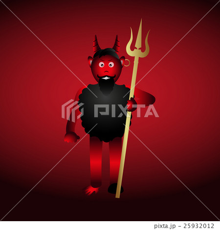 colorful red devil character with trident eps10 25932012