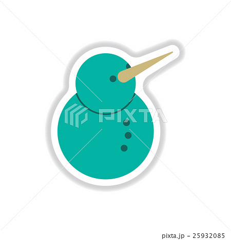 Vector illustration in paper sticker style Snowman Vector illustration in paper sticker style Snowman 25932085