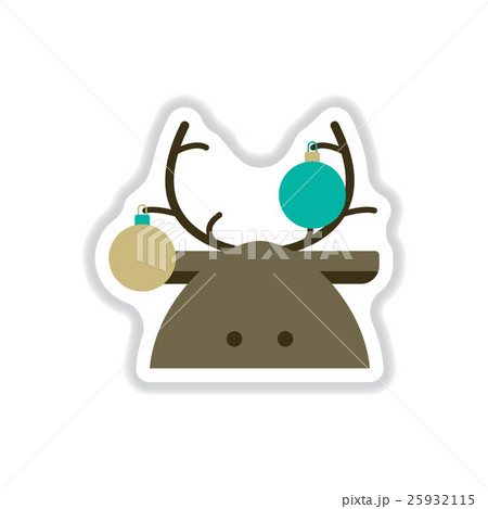 Vector illustration in paper sticker style deer 25932115
