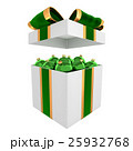 Box full of green Christmas balls 3D illustration 25932768