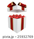 Box full of red Christmas balls 3D illustration 25932769