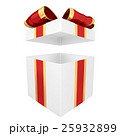 Open gift box with red and gold ribbon 25932899