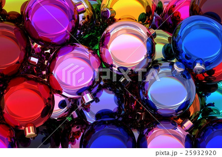 Colorful Christmas balls 3D illustration Colorful Christmas balls 3D illustration 25932920