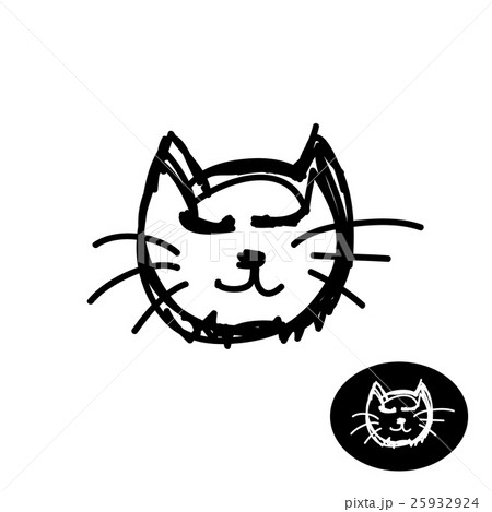 Doodle style draft hand drawn cat head symbol. 25932924