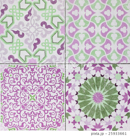 Beautiful old ceramic tile wall pattern in  park  25933661